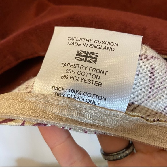 NWT Hines of Oxford Tapestry Lily Leaves Wine Pillow Cover England Loom-Woven - Picture 10 of 10